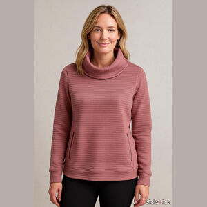 The Sweatshirt Project Mauve Quilted Cowl Neck Pullover Women's Small